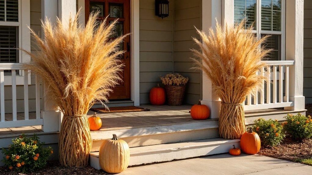 ornamental corn stalks display
