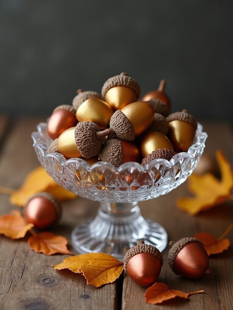 painted acorns for decor