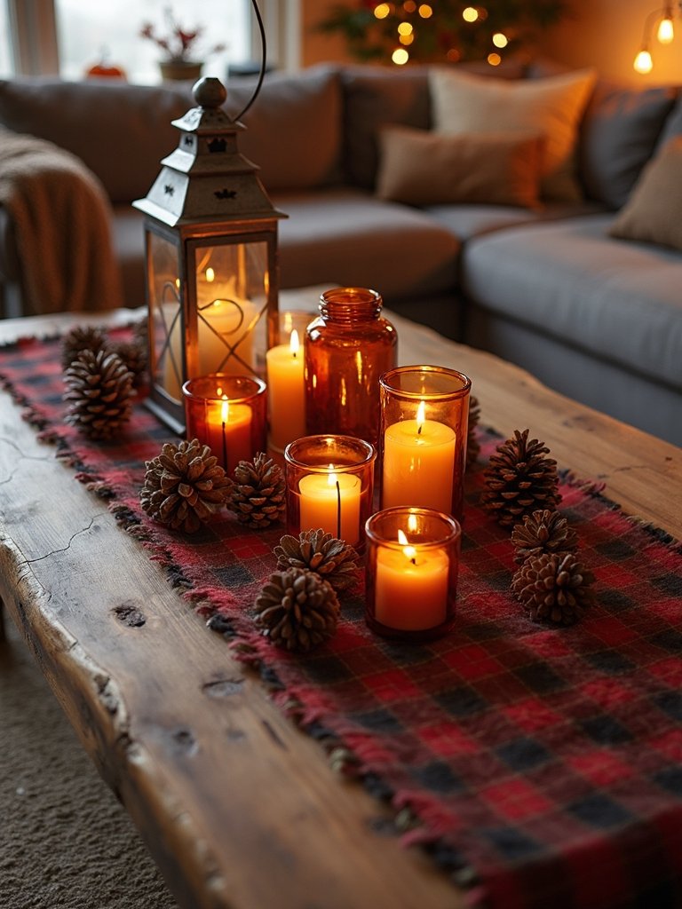 plaid rustic cozy arrangement