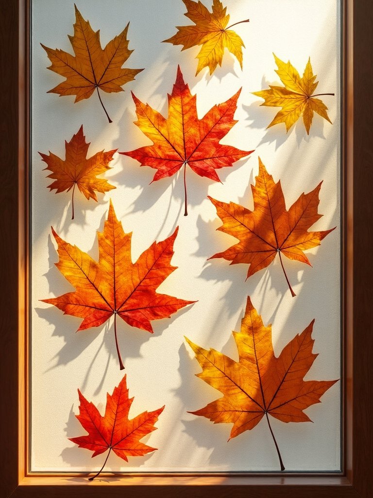 pressed leaf window clings