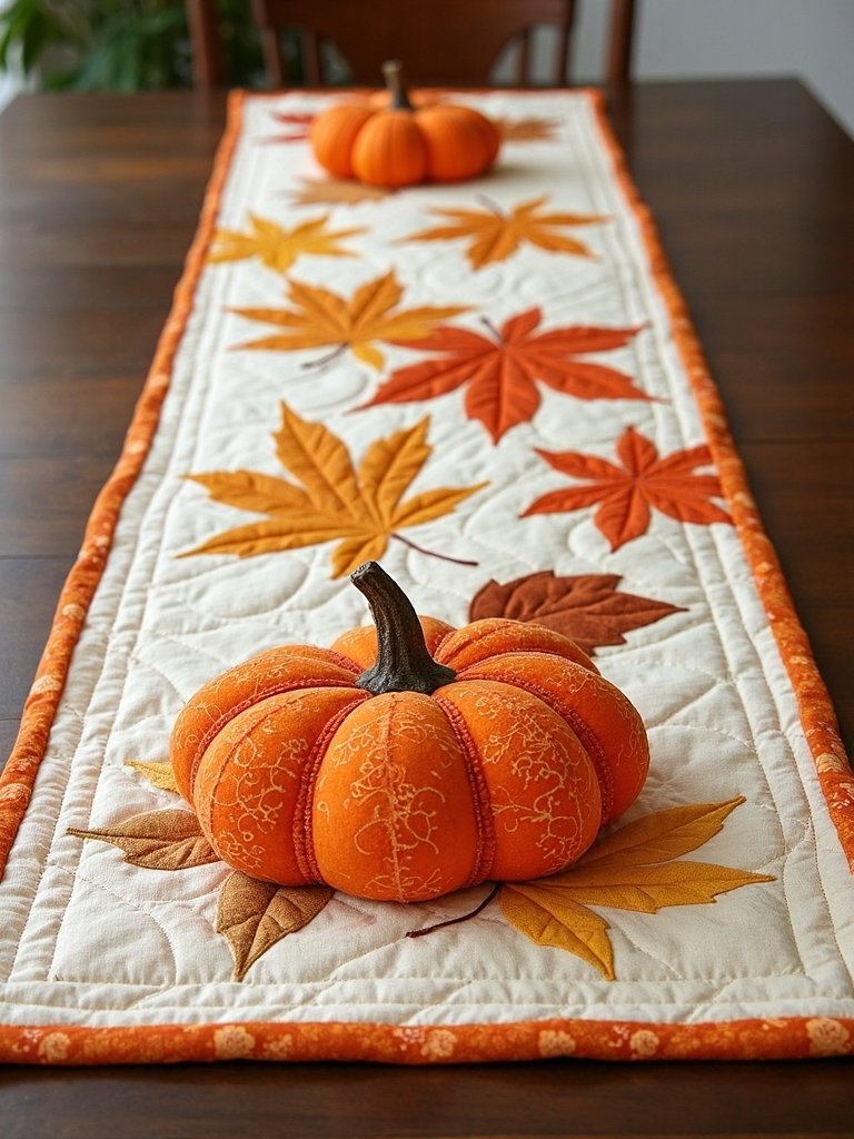 quilted pumpkin leaf designs