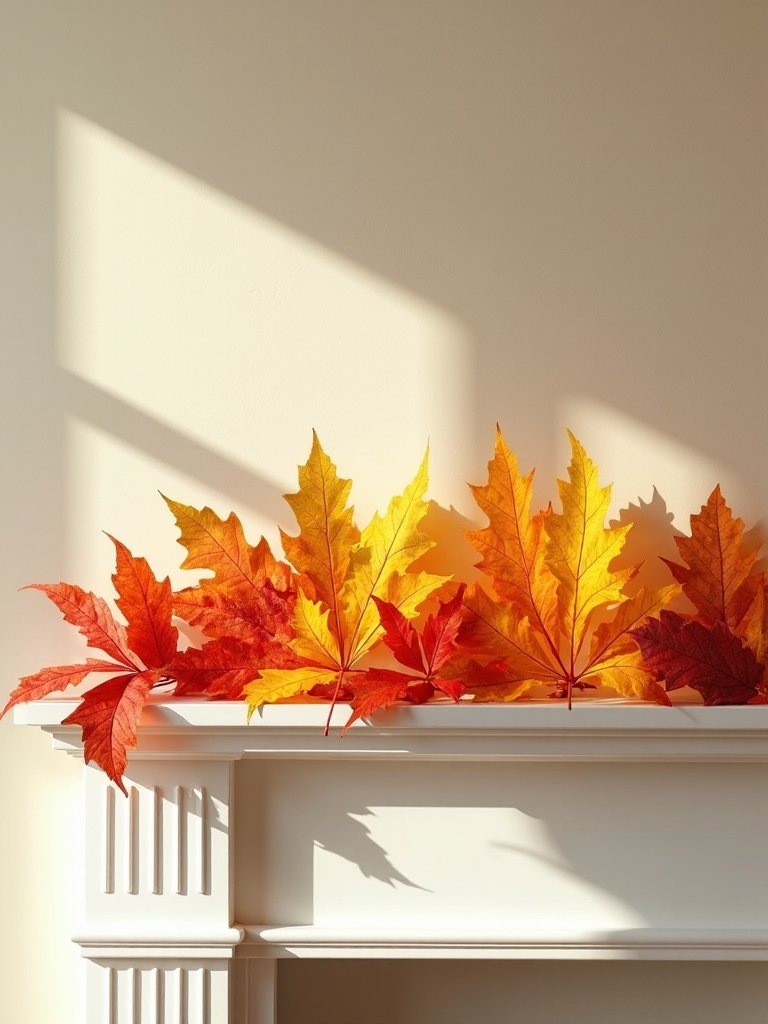 rainbow leaf garland display