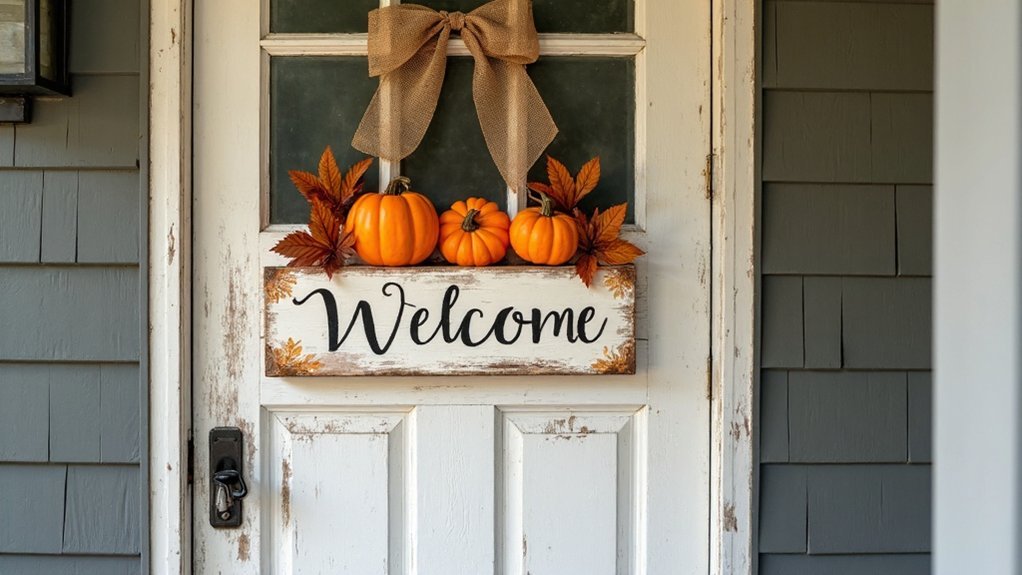 repurposed fall welcome signs