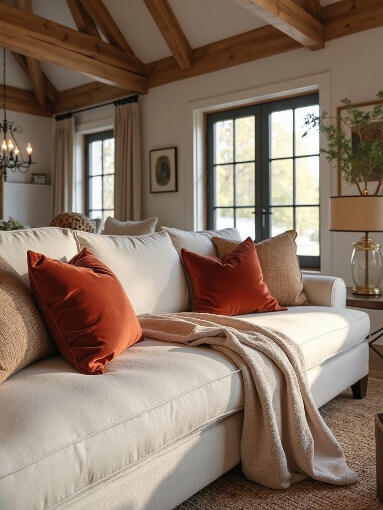 rust and copper pillows