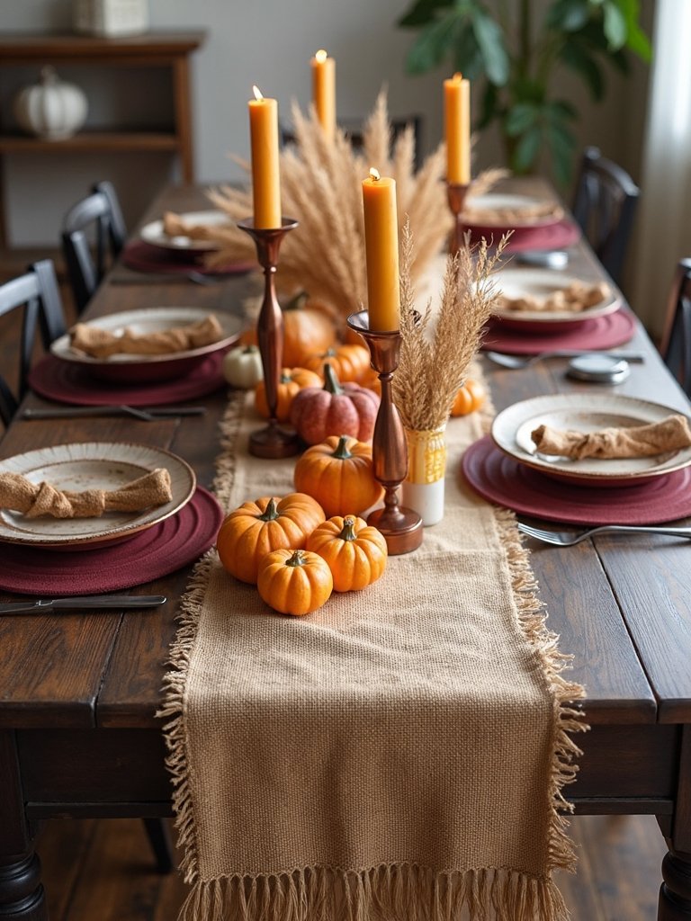 rustic autumn dining decor