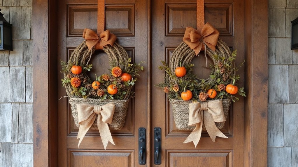 rustic autumn door decor