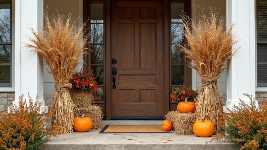 rustic autumn entrance decor