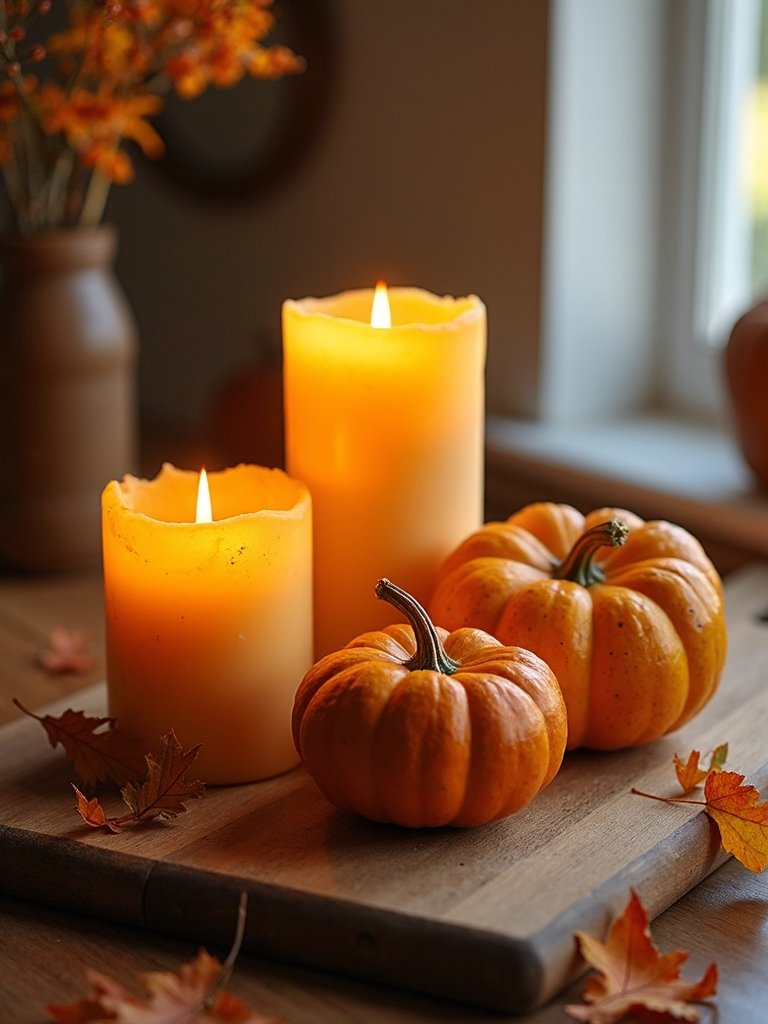 rustic candle gourd centerpiece