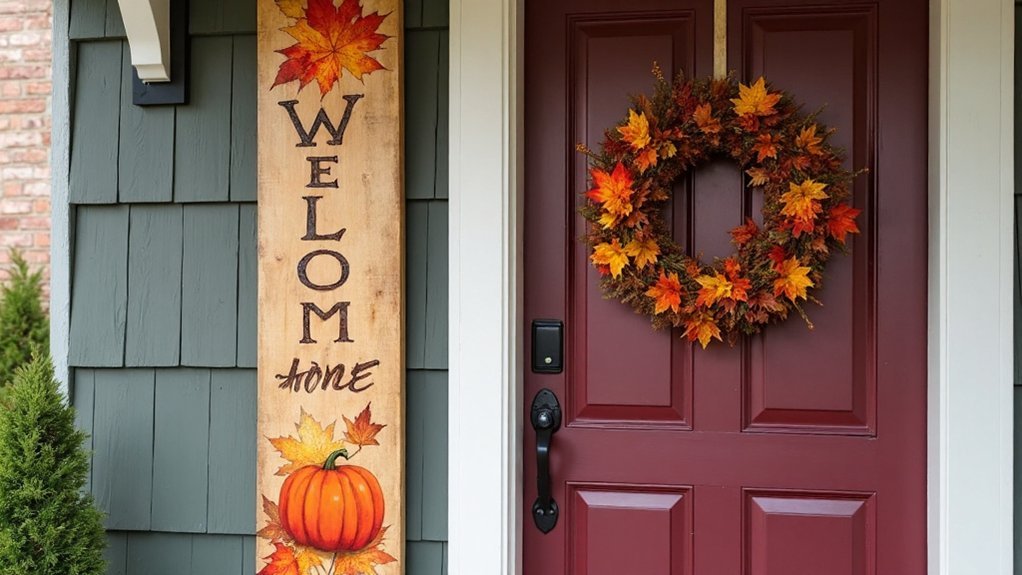 rustic dual sided welcome board