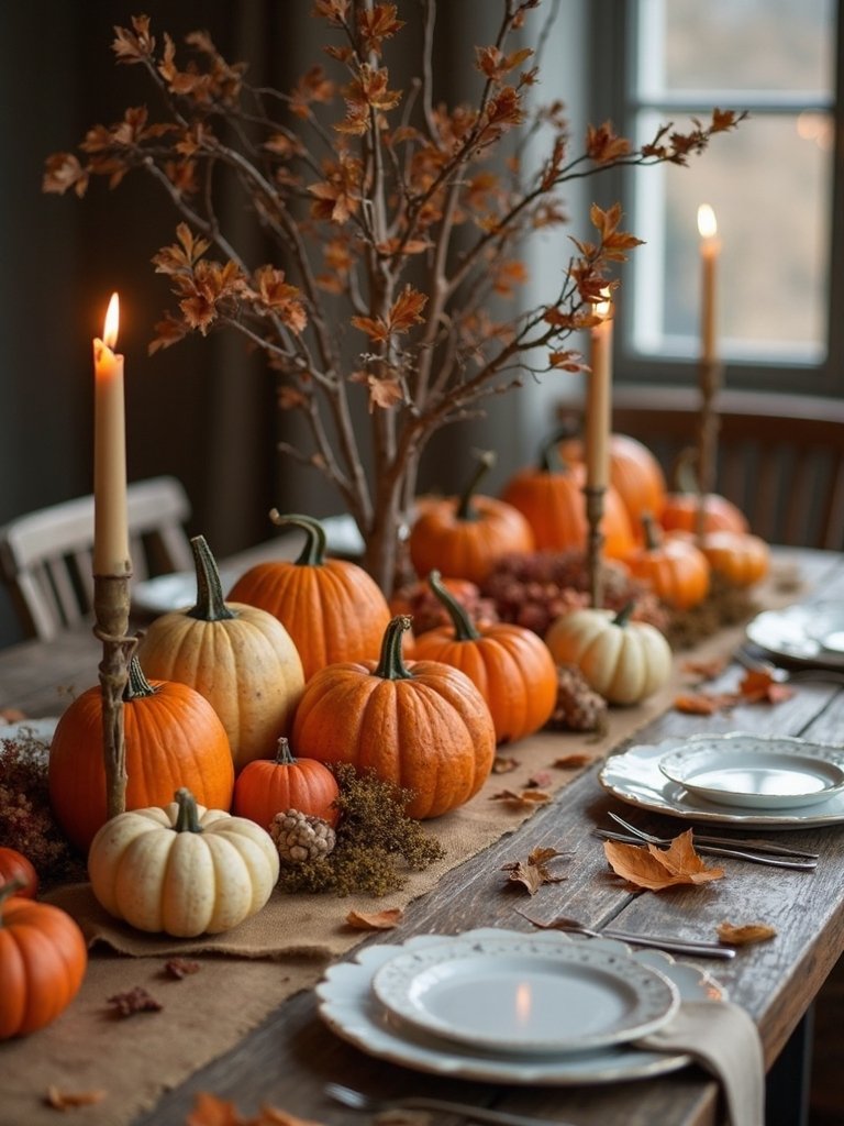 rustic gourd and branch arrangement
