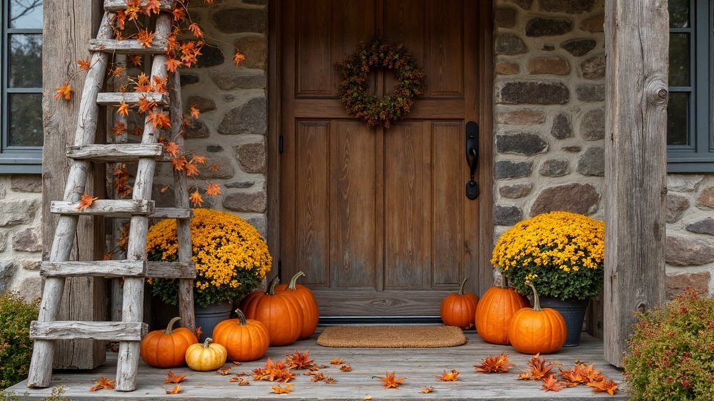 rustic ladder seasonal display