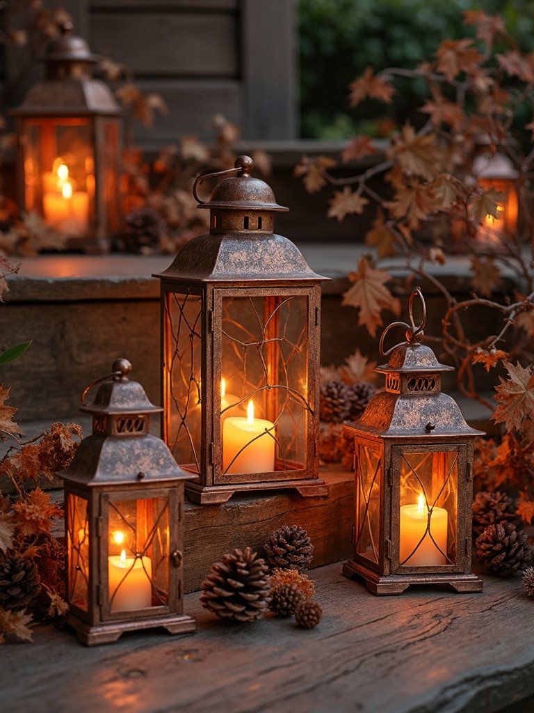 rustic lanterns with nature