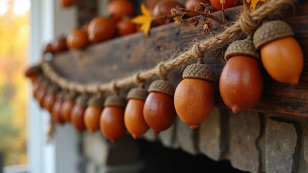 rustic leather acorn garland