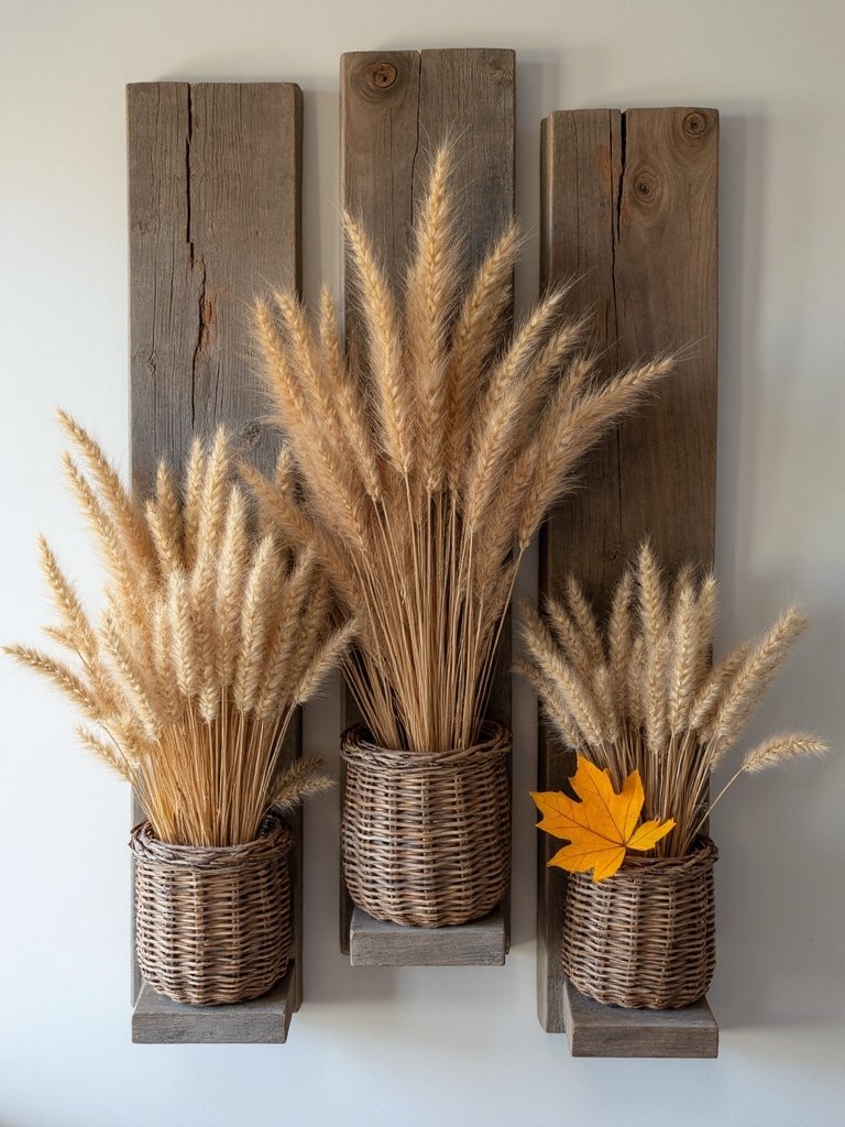 rustic wall mounted basket display