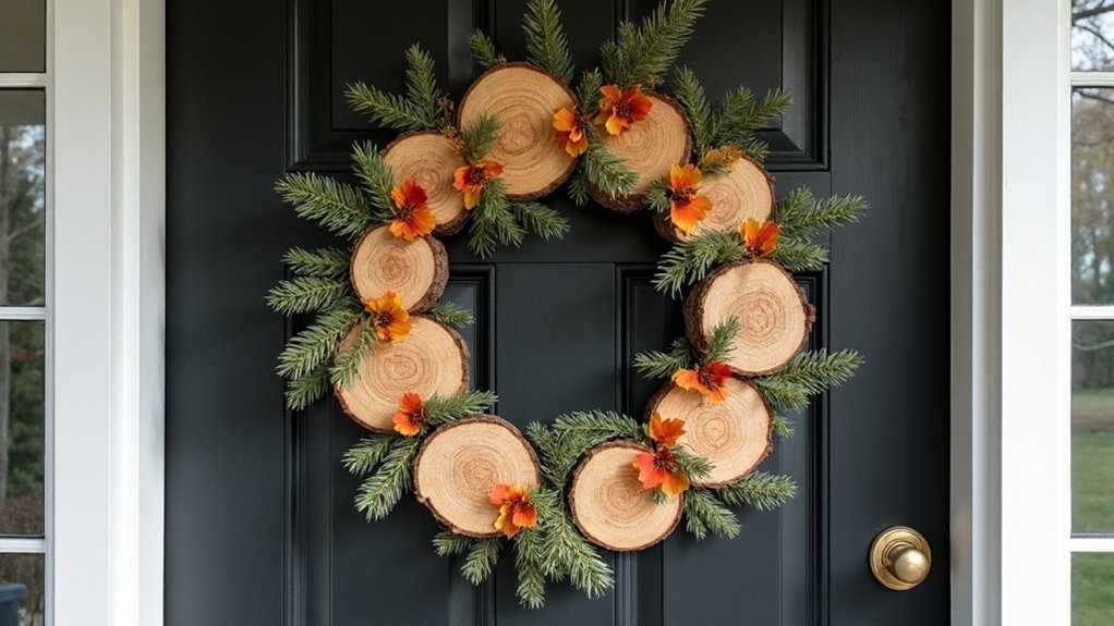 rustic wooden autumn wreath