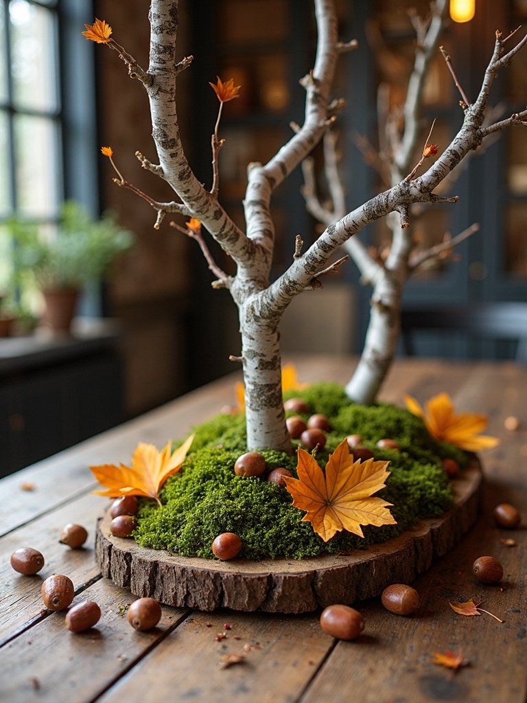 rustic woodland centerpiece display