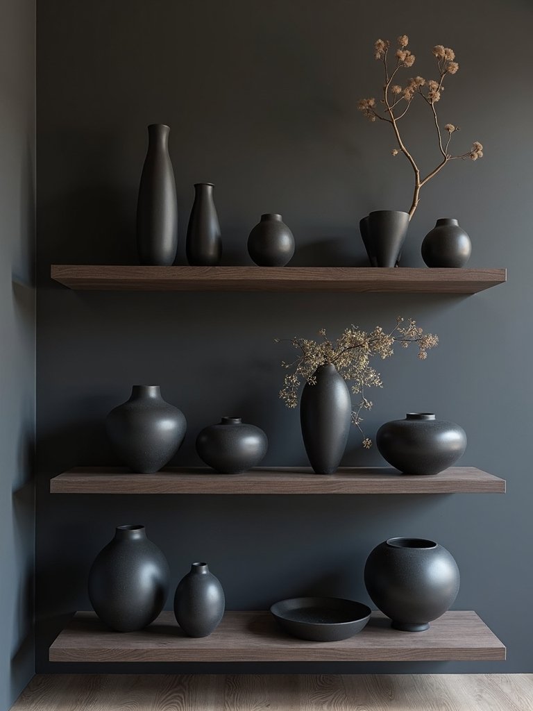 sculptural dark ceramics elegance