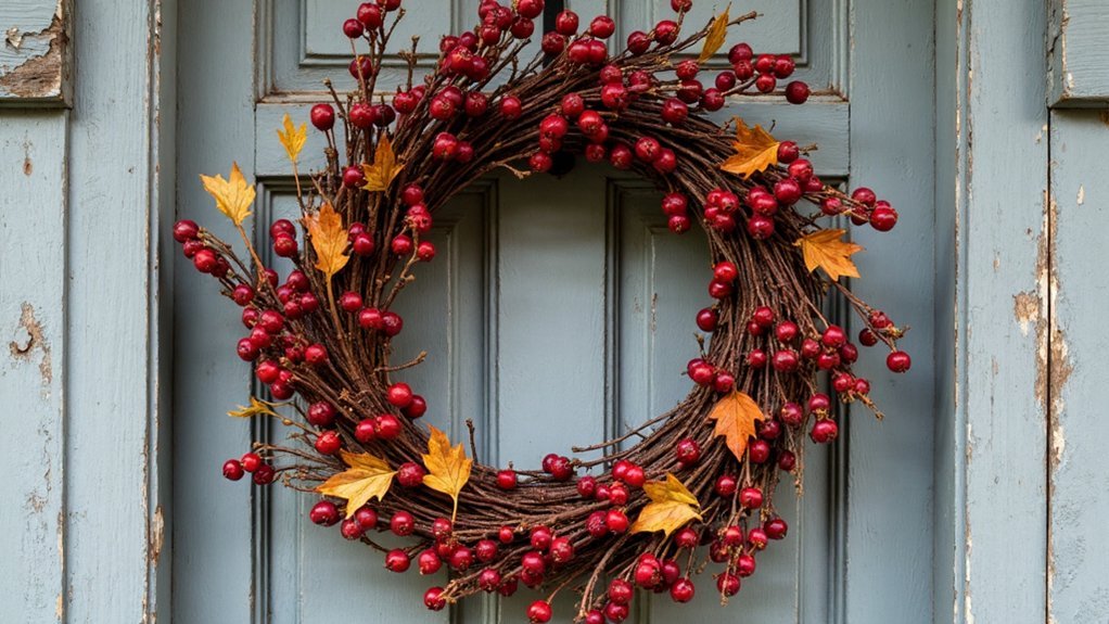 seasonal colorful entrance display