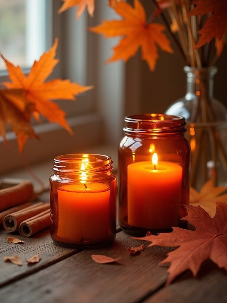seasonal scented candle ambiance