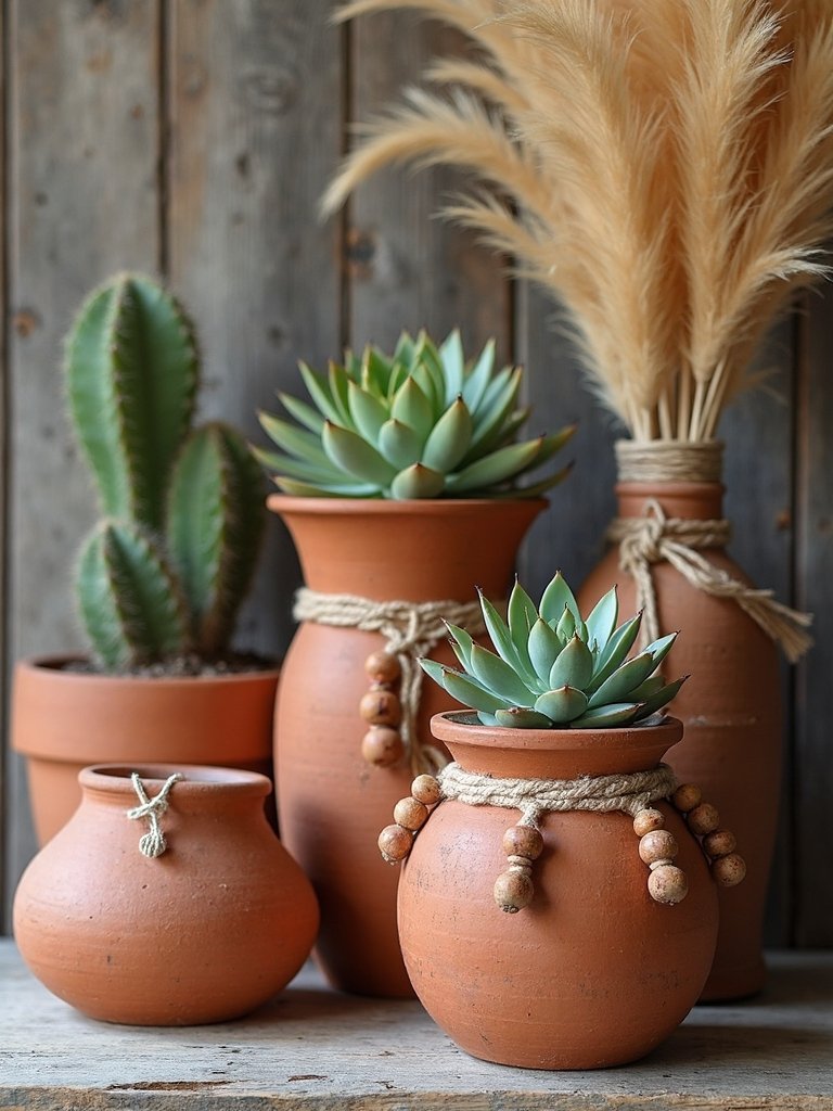 seasonal succulents in terracotta