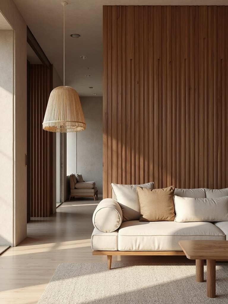 slatted wood room dividers