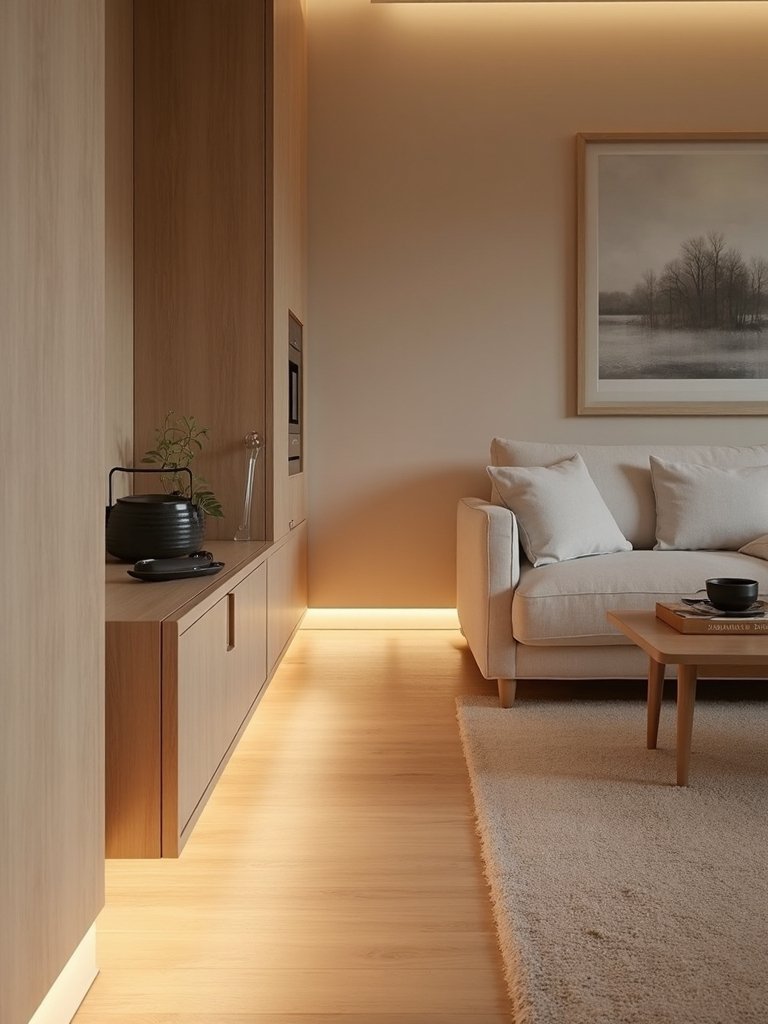 sleek built in floor lighting