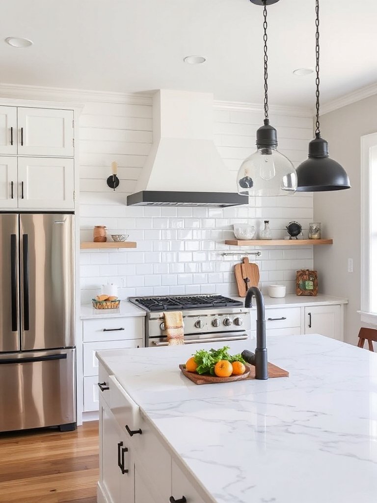 sleek modern farmhouse kitchen backsplash