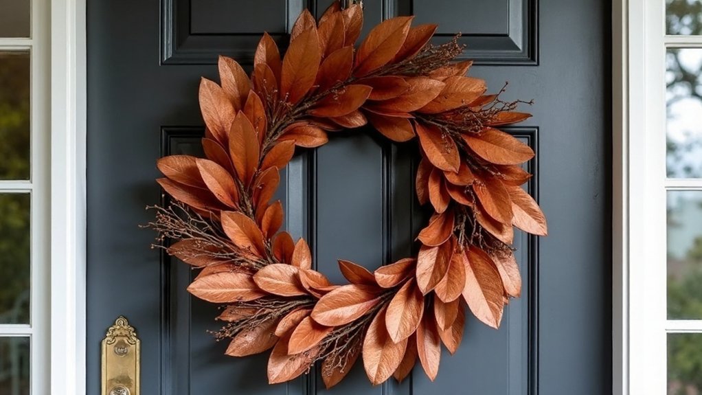 sophisticated autumn door decor