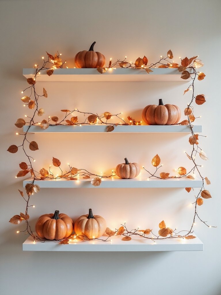 sparkling metallic leaf garlands