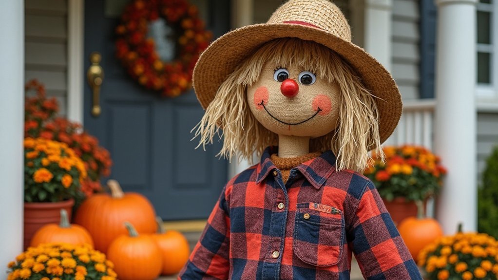 stylish creative autumn scarecrow