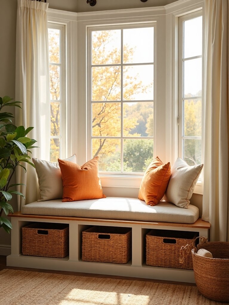 stylish window seat storage