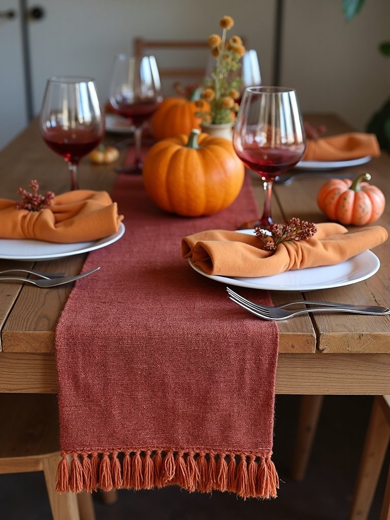textured autumn table runners