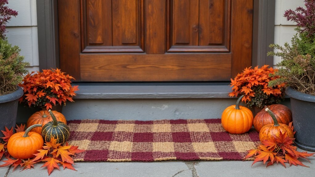timeless autumn plaid doormats