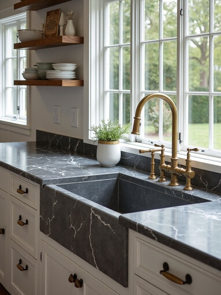 timeless durable organic soapstone kitchen countertops