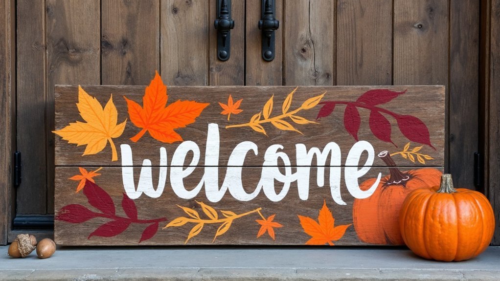 unique autumn welcome signs