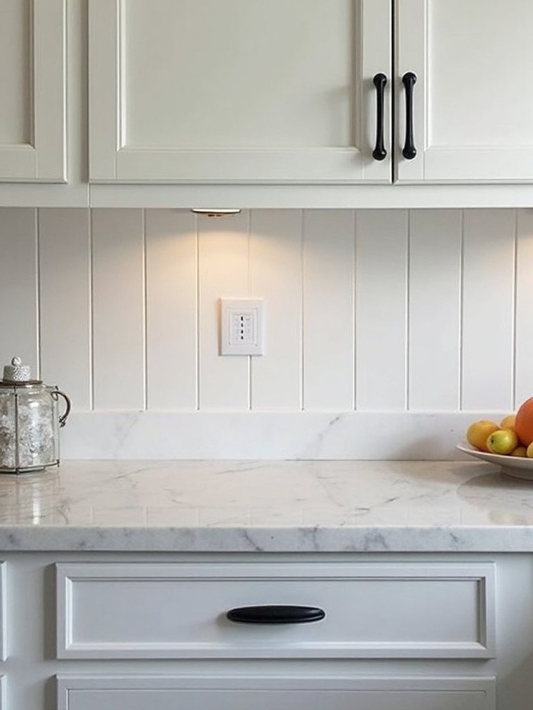 vertical white shiplap modern hardware accents