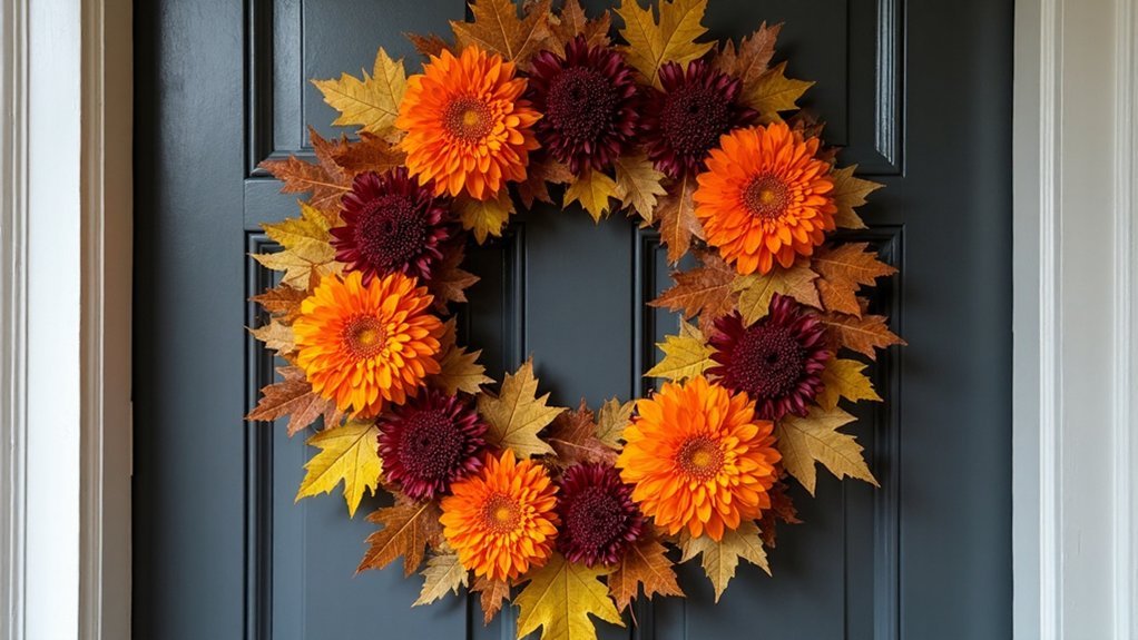 vibrant fall wreath selection