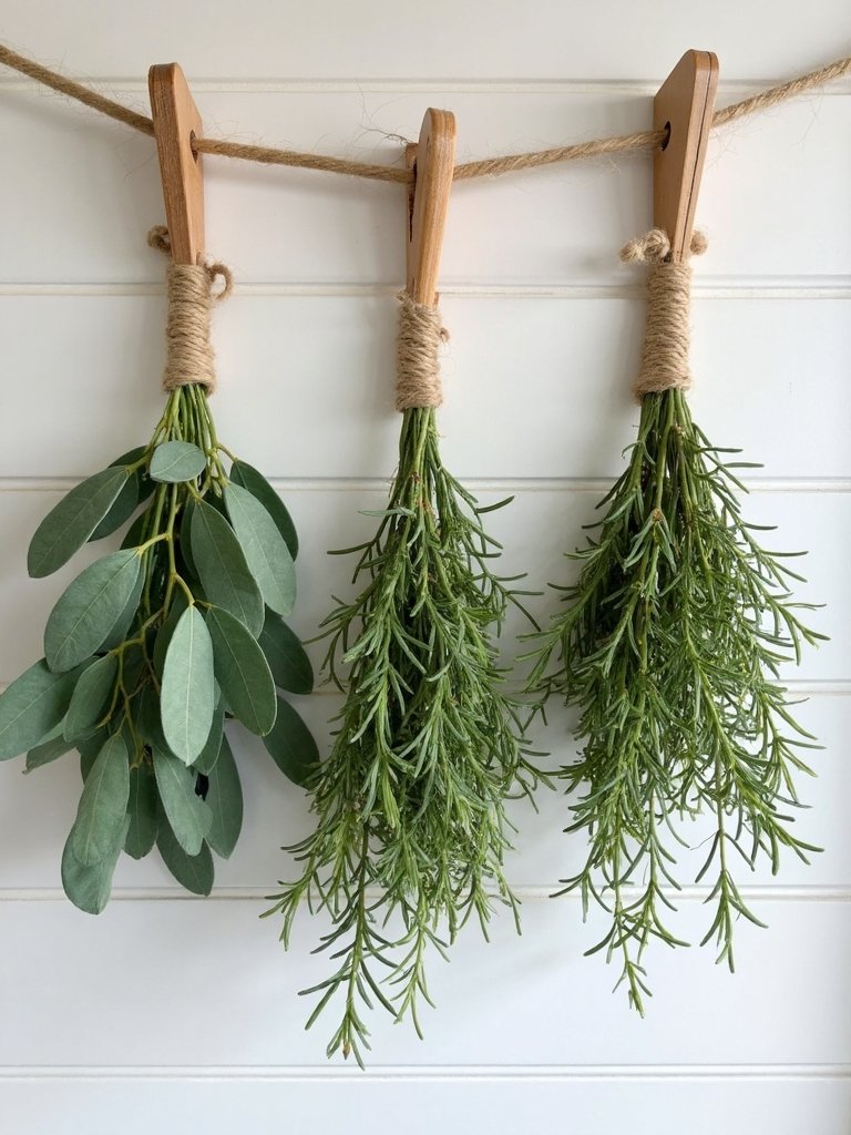 vintage farmhouse herb drying stations