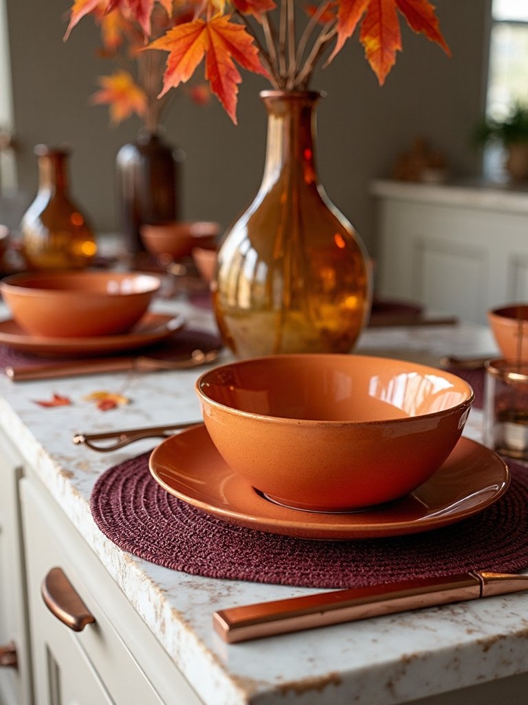 warm autumn kitchen decor