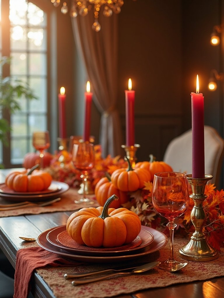 warm autumn table decor