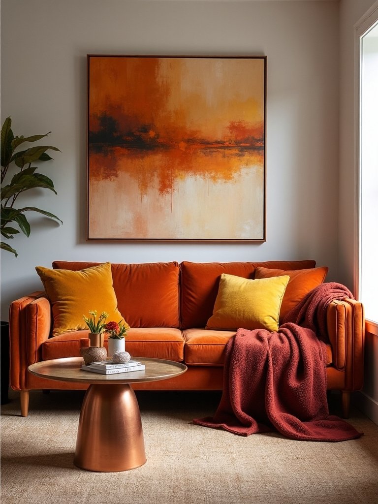 warm fall living room decor