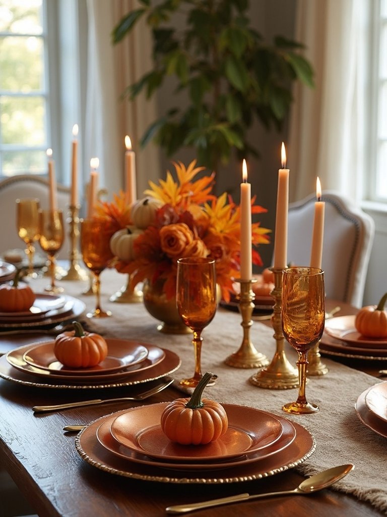 warm metallic autumn accents