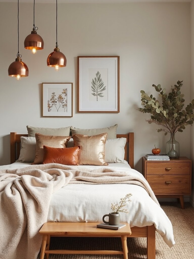 warm metallic fall accents