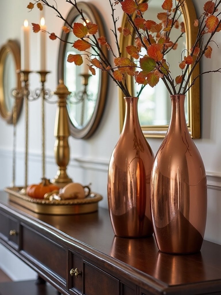 warm metallic home accents