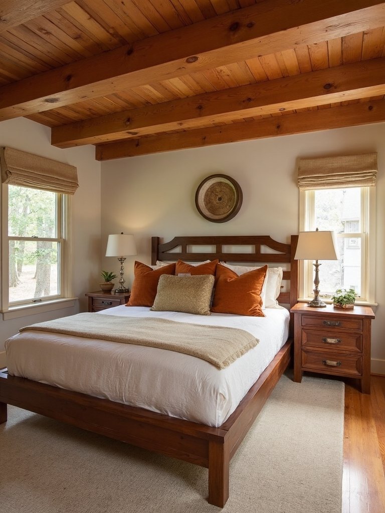 warm wood tones layering