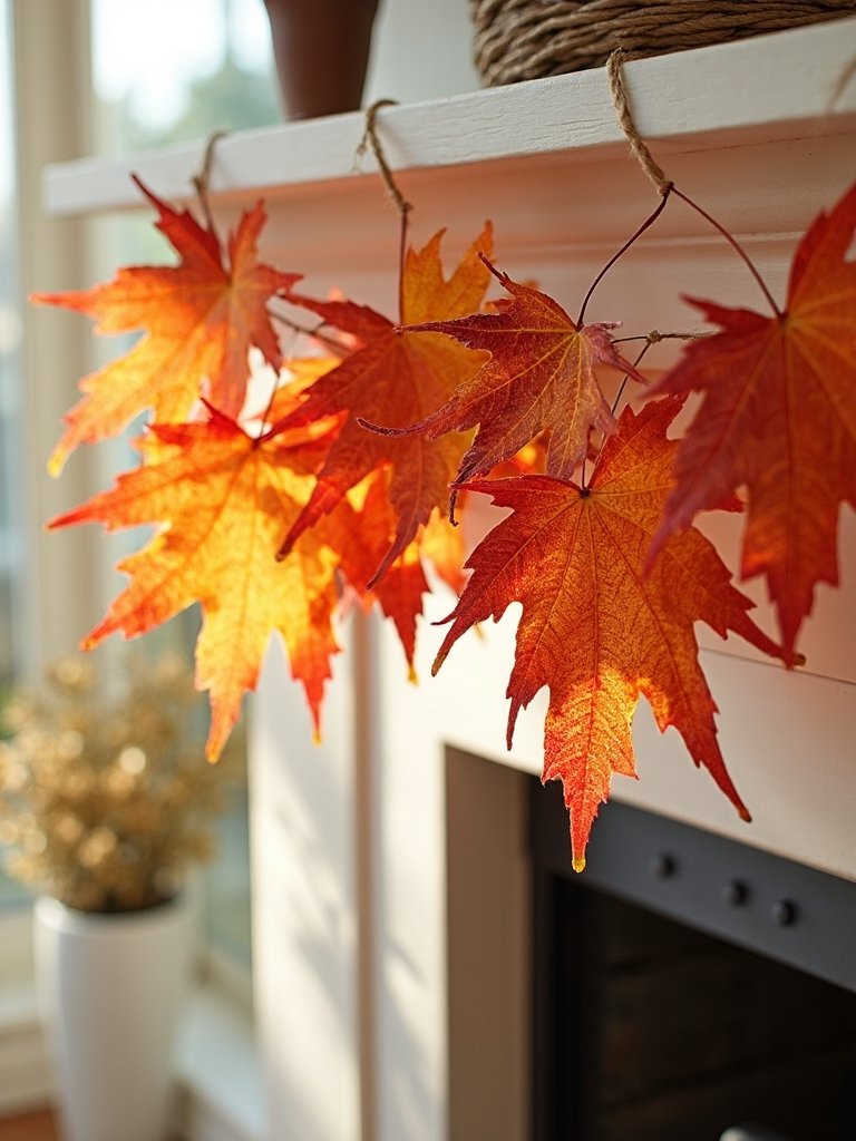 wax dipped maple leaf garland