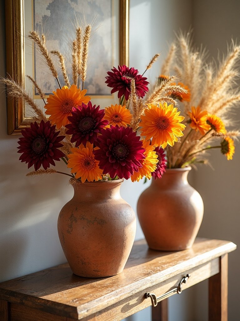 weathered terra cotta vases