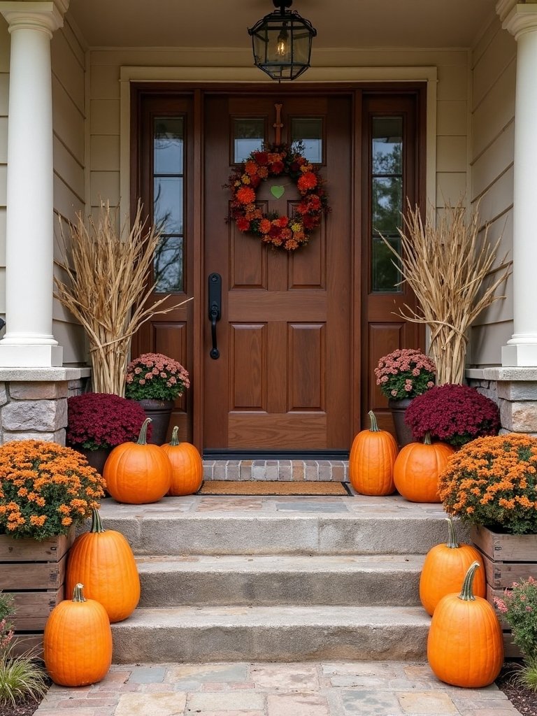 welcoming autumn front porch