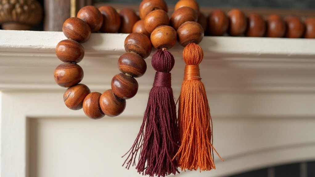 wooden bead tassel garland