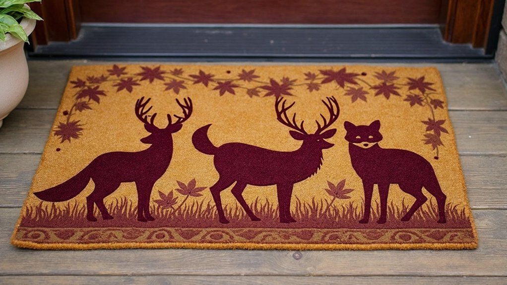 woodland animal doormats charm